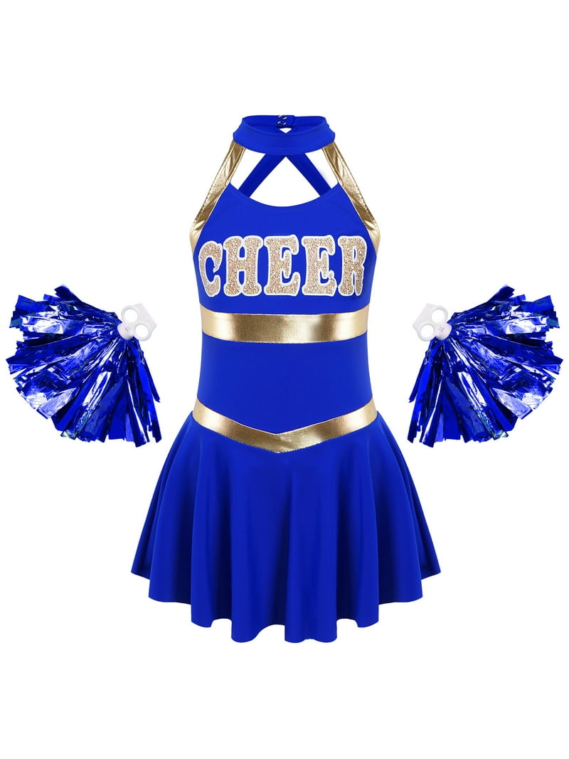 inhzoy Kids Girls Teens Cheerleading Uniforms Cheer Dance Dress