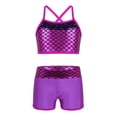 thumbnail image 1 of inhzoy Kids Girls Two Piece Tankini Sleeveless Sequins Ballet Dance Tops with Bottoms Set Rose Red 12, 1 of 6