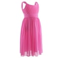 thumbnail image 1 of inhzoy Kids Girls Wide Straps Pleated Ruched Chiffon Flower Girl Dress, 1 of 7