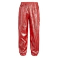 thumbnail image 1 of inhzoy Kids Glittery Metallic Hip Hop Dance Pants Jazz Street Dance Trousers Stage Performance Outfit Red 160, 1 of 4