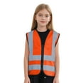 thumbnail image 1 of inhzoy Kids High Visibility Safety Vest Zipper Reflective Strips  Children Waistcoat A Orange 10-12, 1 of 7