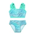 thumbnail image 1 of inhzoy Kids Toddle Girls Cute Mermaid Swimsuit 2-Piece Tankini Swimwear Bathing Suit,Size 2T-16 Green 8, 1 of 9
