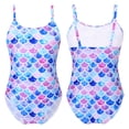 thumbnail image 1 of inhzoy Little Girls One Piece Swimsuit Fish Scales Summer Beach Swimwear, 1 of 4