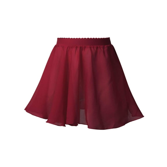 inhzoy Little Kids Girls Wrap Solid Color Skirt Claret 7-8