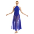 thumbnail image 1 of inhzoy Lyrical Women Adult Mock Neck High-Low Dance Dress, 1 of 7