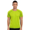 thumbnail image 1 of inhzoy Men's Athletic T-Shirt Quick Dry Workout Gym Sports Tee Tops Fluorescent Green 4XL, 1 of 6