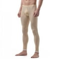 thumbnail image 1 of inhzoy Men's Ice Silk Underwear Compression Low Rise Slim Leggings Tight Pants Long Trousers Nude M, 1 of 4