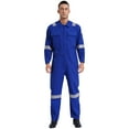thumbnail image 1 of inhzoy Men's Long Sleeve Work Coveralls Jumpsuits Mechanic Uniform Lightweight Reflective Safety Workwear Blue L/170, 1 of 9