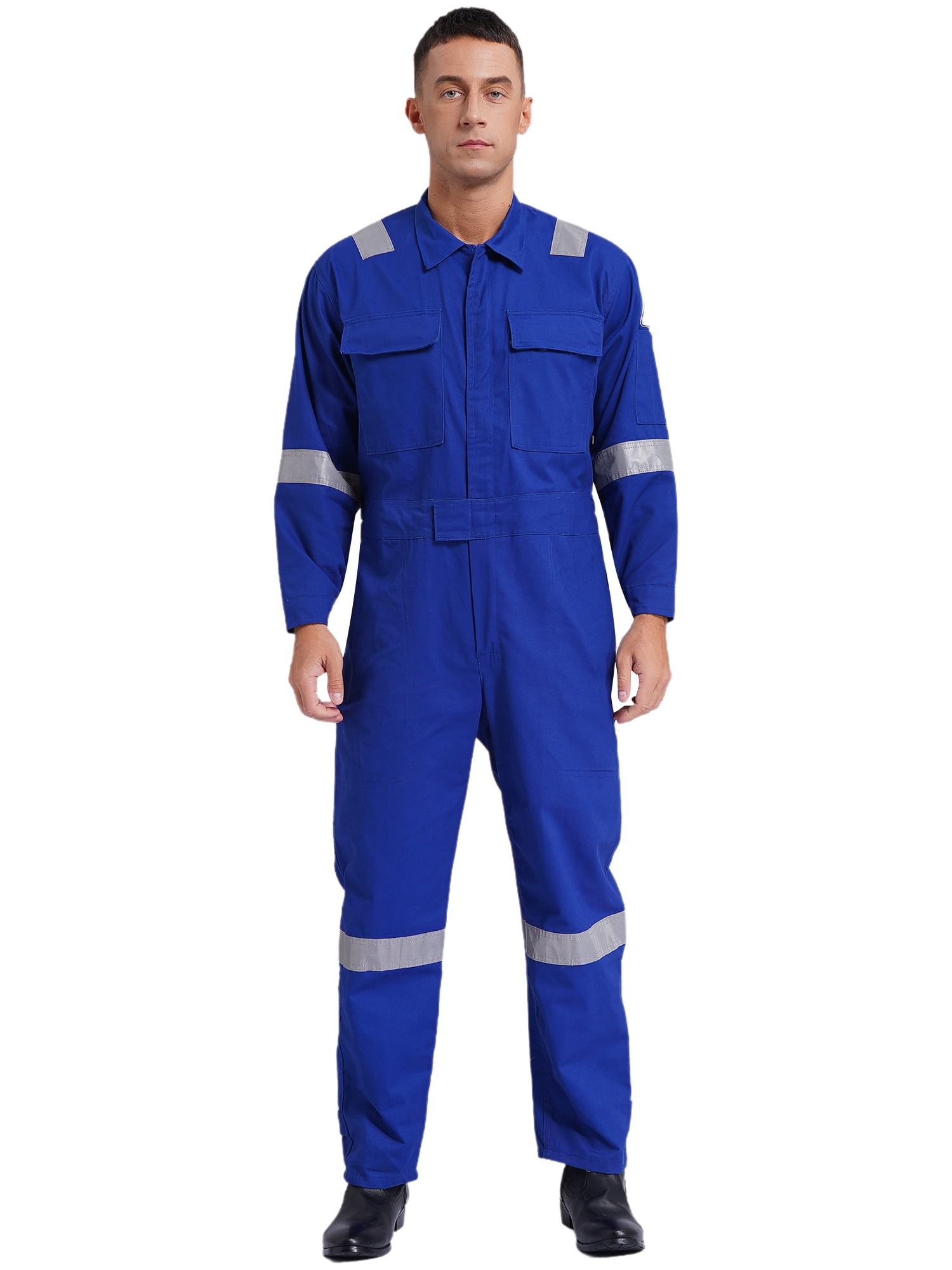 inhzoy Men's Long Sleeve Work Coveralls Jumpsuits Mechanic Uniform