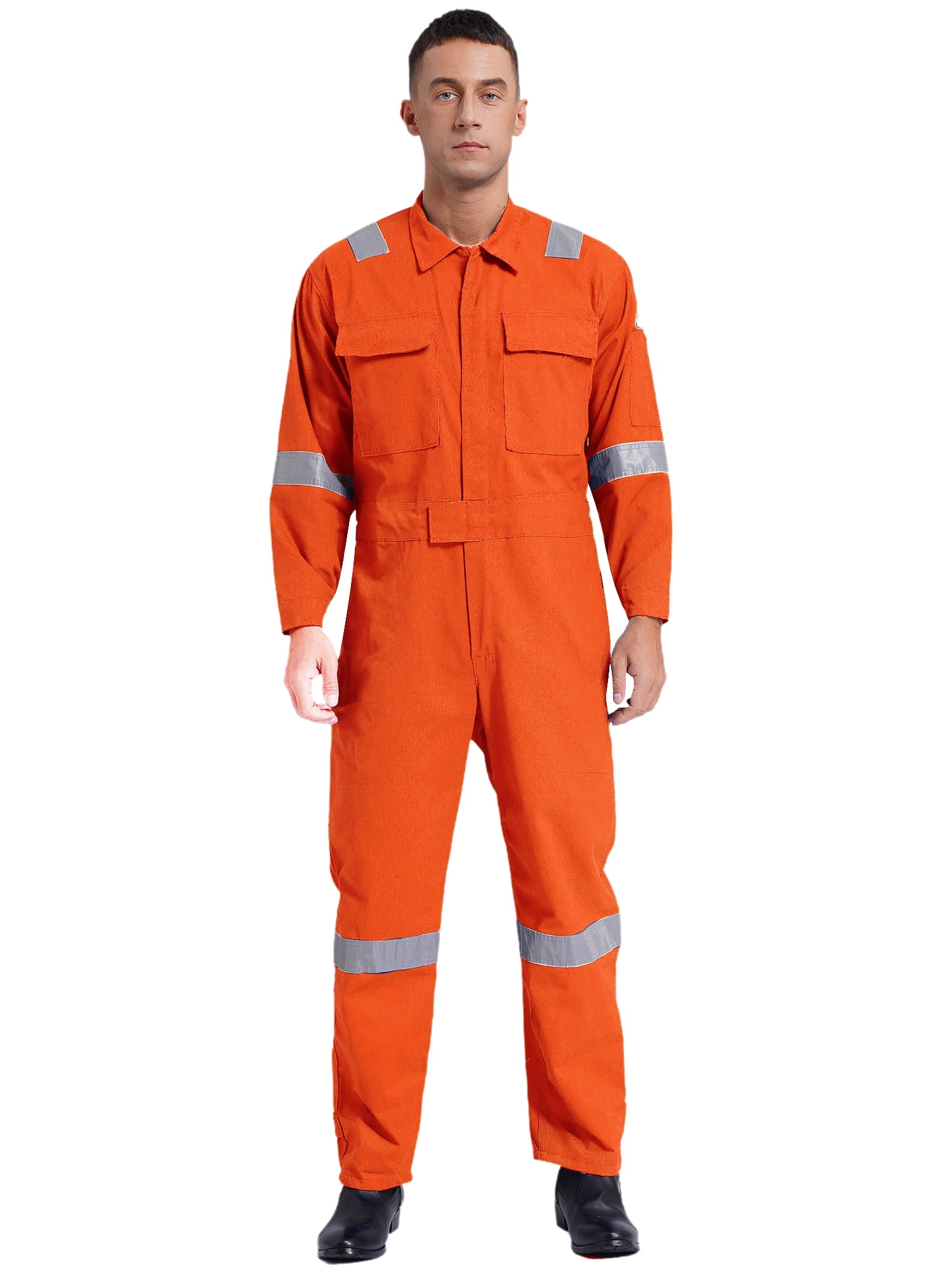 inhzoy Men's Long Sleeve Work Coveralls Jumpsuits Mechanic Uniform