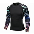 thumbnail image 1 of inhzoy Men's Quick-Dry UPF 50+ UV Sun Protection Long Sleeve Rash Guard Compression Shirts Top Type C L, 1 of 2