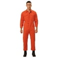 thumbnail image 1 of inhzoy Mens One Piece Work Jumpsuit Long Sleeve Zip-Up Mechanic Workwear Coveralls Orange M, 1 of 9