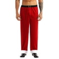thumbnail image 1 of inhzoy Mens Velvet Christmas Pants Mr Santa Claus Loose Trousers Loungewear Red L, 1 of 8