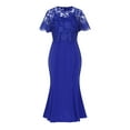 inhzoy Plus Size Women Floral Lace Elegant Dress for Wedding Cocktail