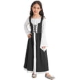 thumbnail image 1 of inhzoy Renaissance Dress for Girls Medieval Princess Costume Retro Lace-up Maxi Dress Halloween Dress up Black 14, 1 of 9
