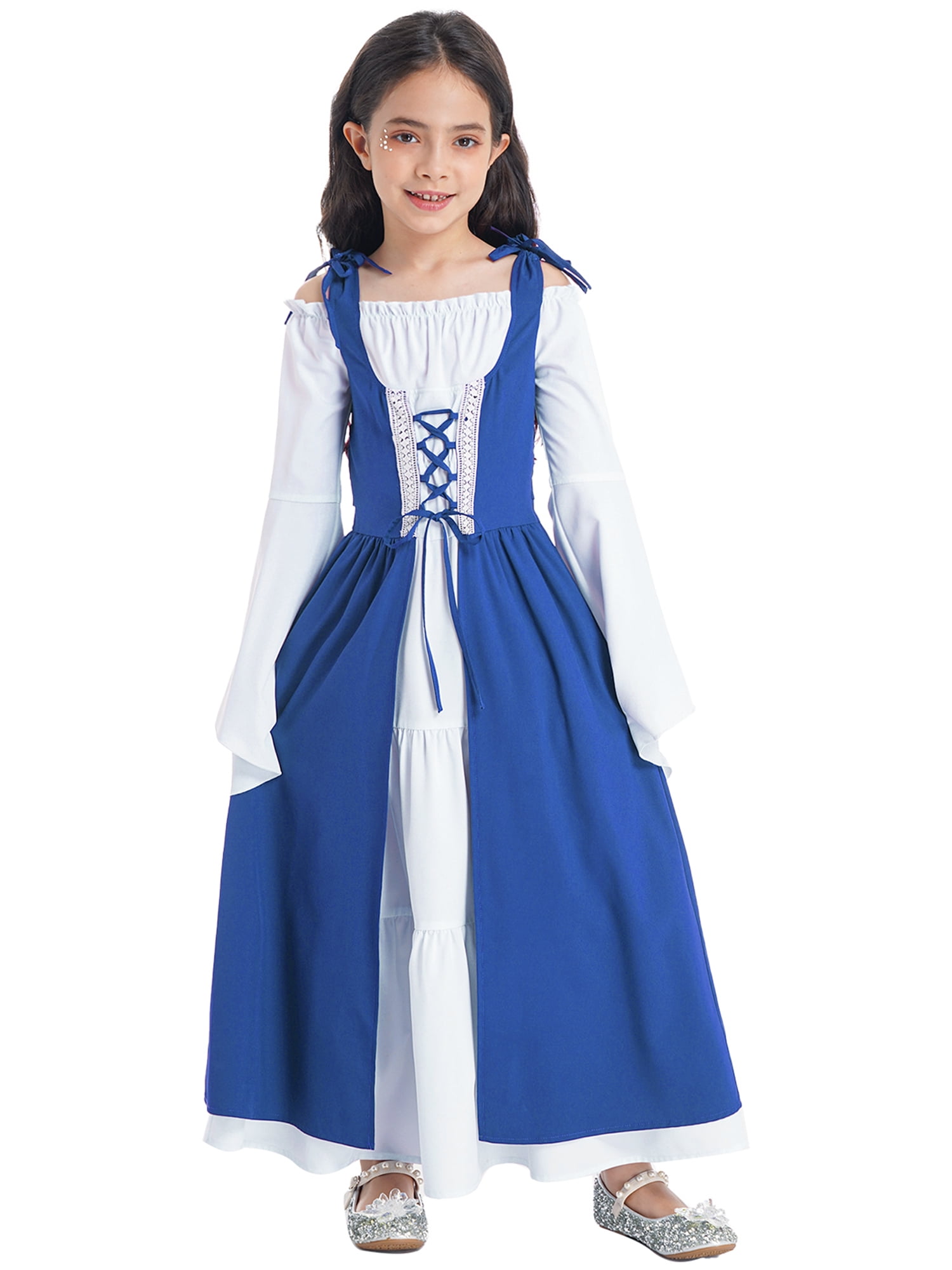 inhzoy Renaissance Dress for Girls Medieval Princess Costume Retro Lace-up Maxi Dress Halloween Dress up Blue 16 - Walmart.com inhzoy Renaissance Dress for Girls Medieval Princess Costume Retro Lace-up Maxi Dress Halloween Dress up Blue 16 - Walmart.com
