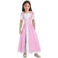thumbnail image 1 of inhzoy Renaissance Dress for Girls Medieval Princess Costume Retro Lace-up Maxi Dress Halloween Dress up Short-sleeve-Pink-A 10, 1 of 7