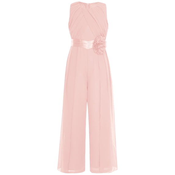inhzoy Summer Dress Made Of Chiffon Fabric With Flowers For Girls Onepiece Outfit For Childrens Parties Pink 8