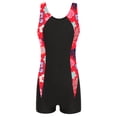 thumbnail image 1 of inhzoy Kids Girls Unisex Boyleg Swimsuit Sleeveless Floral Rashgurd Shirts Diving Shorty Wetsuit Black&Red 16, 1 of 5