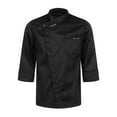 thumbnail image 1 of inhzoy Unisex Men's Chef Coat Kitchen Restaurant Work Uniform Cook Shirts Tops Black Long Sleeve XXL, 1 of 5