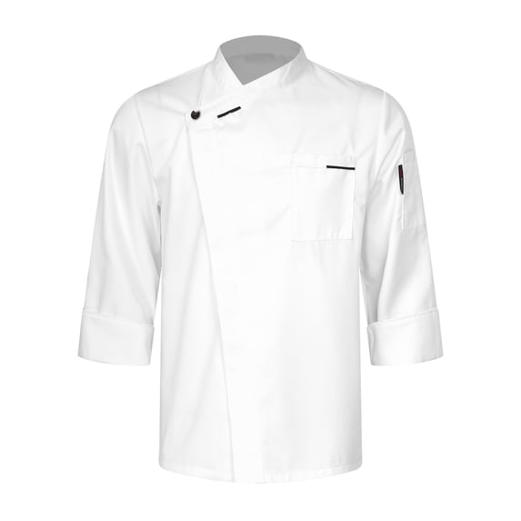 inhzoy Unisex Men's Chef Coat Kitchen Restaurant Work Uniform Cook Shirts Tops White Long Sleeve 4XL