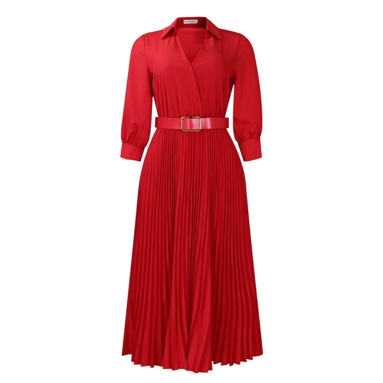 red belted shirt dress Red Sleeveless Belted Maxi Shirt Dress - All Dresses