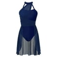 thumbnail image 1 of inhzoy Women Lyrical Dance Dress Modern Ballet Costume Halter Neck Chiffon Dancewear ANavy_Blue L, 1 of 7