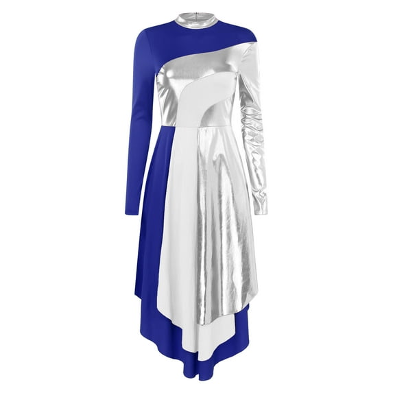 inhzoy Women's Contemporary Praise Dance Dress Loose Fit Liturgical Worship Robe Blue XL