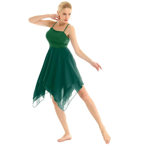 inhzoy Women's Elegant Lyrical Ballet Contemporary Dance Dresses Green S
