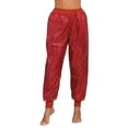 thumbnail image 1 of inhzoy Women's Glitter Sequins Hip Hop Dance Baggy Hippie Hippie Harem Pants Loose Trousers Red XXL/3XL(4X, 1 of 8