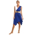 thumbnail image 1 of inhzoy Women's Liturgical Praise Dance Dress Sleeveless Color Block Modern Worship Costume Asymmetrical Hem Blue XL, 1 of 6