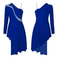thumbnail image 1 of inhzoy Women's Lyrical Asymmetrical Dance Dress Single Long Sleeve Latin Dancewear, 1 of 5