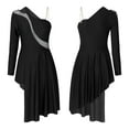 thumbnail image 1 of inhzoy Women's Lyrical Asymmetrical Dance Dress Single Long Sleeve Latin Dancewear, 1 of 7