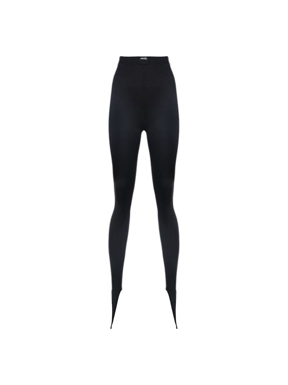 Womens Black Slim Fit Stirrup Leggings Elastic High Waist Sport Yoga Stretchy Skinny Pants Tights Black S