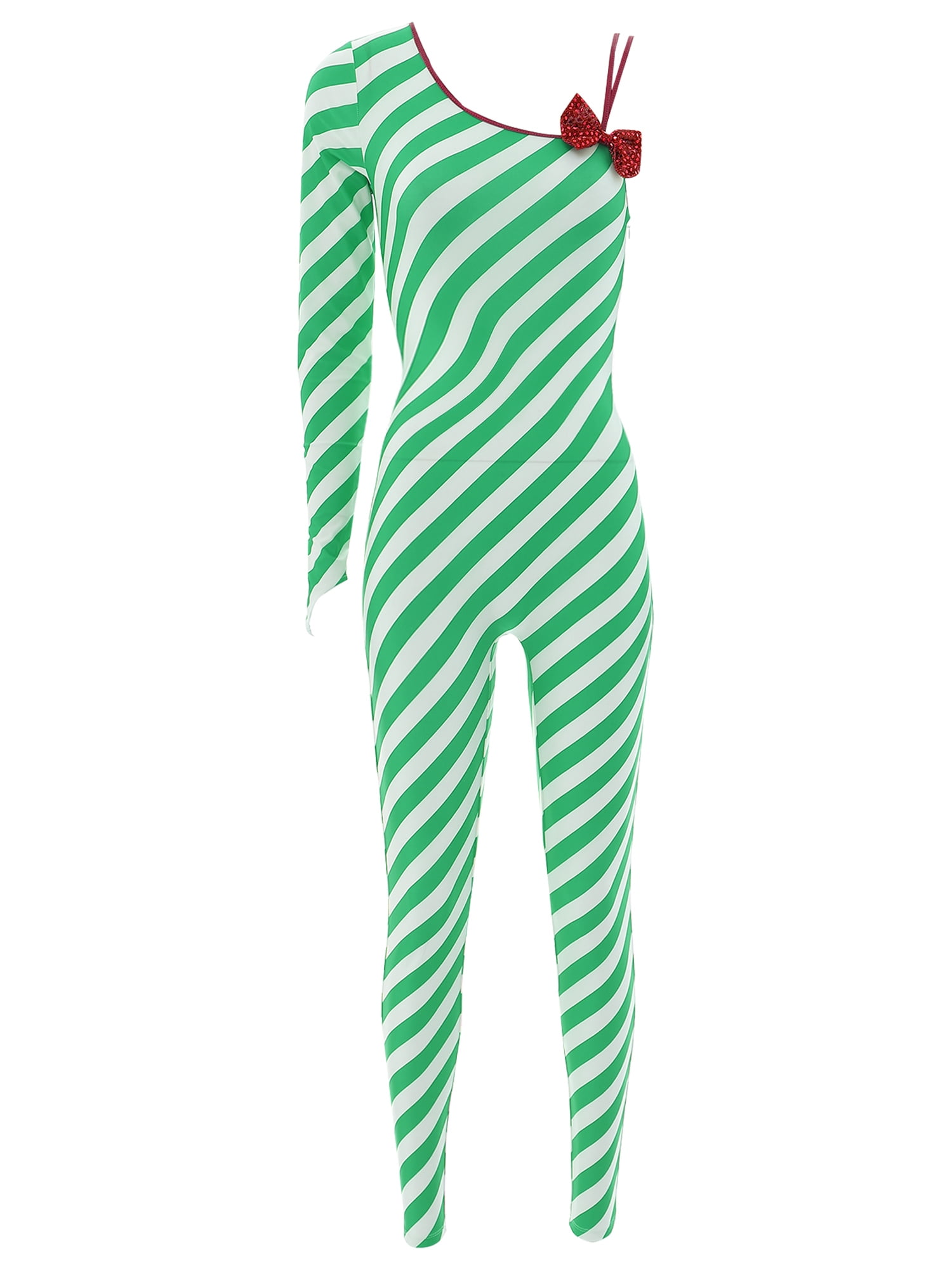 Candy Cane Confetti Christmas Long Sleeve Tutu Bodysuit