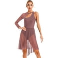 thumbnail image 1 of inhzoy Womens Glitter Backless Contemporary Dance Costumes Reddish Brown S, 1 of 7