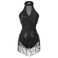 thumbnail image 1 of inhzoy Womens Sequins Latin Jazz Dance Dress Sleeveless Tassel Salsa Samba Ballroom Dance Costume Black XXL, 1 of 7
