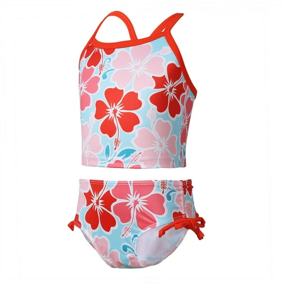 inhzoy iEFiEL Kids Girls Two Piece Bikini Swimsuit Floral Printed Swimwear