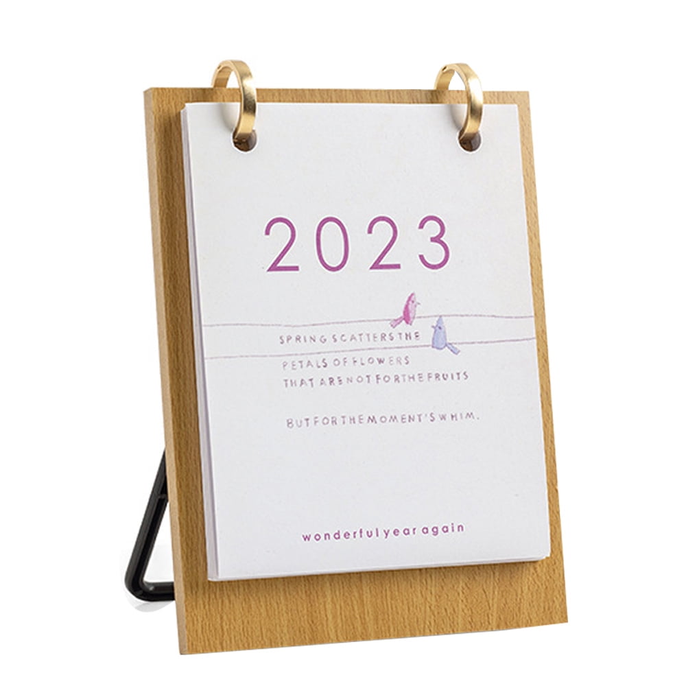 ini Desk Calendar , Minimalist Standing Flip Desktop Calendar, Portable
