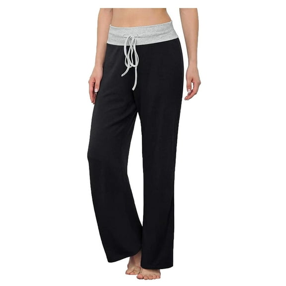 iniber Women's Comfy Pajama Pants Casual Lounge Pant Wide Leg Palazzo Stretch Drawstring Bottoms