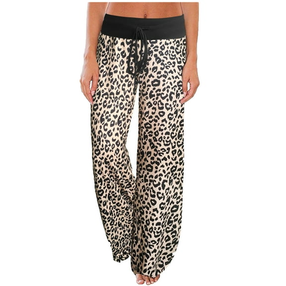 iniber Women's Comfy Pajama Pants Casual Lounge Pant Wide Leg Palazzo Stretch Drawstring Bottoms