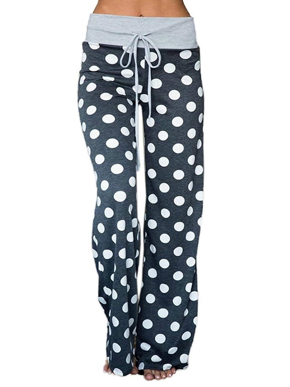 Women's Comfy Pajama Pants Casual Lounge Pant Wide Leg Palazzo Stretch Drawstring Bottoms