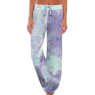 iniber Women's Comfy Pajama Pants Casual Lounge Pant Wide Leg Palazzo Stretch Drawstring Bottoms