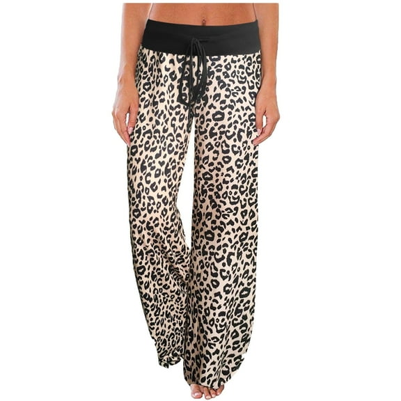 iniber Women's Comfy Pajama Pants Casual Lounge Pant Wide Leg Palazzo Stretch Drawstring Bottoms