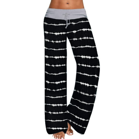 iniber Women's Comfy Pajama Pants Casual Lounge Pant Wide Leg Palazzo Stretch Drawstring Bottoms