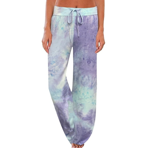 iniber Women's Comfy Pajama Pants Casual Lounge Pant Wide Leg Palazzo Stretch Drawstring Bottoms