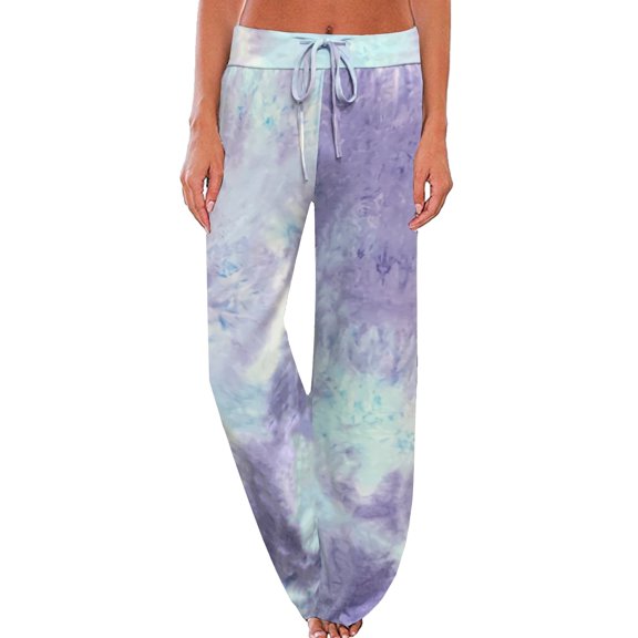 iniber Women's Comfy Pajama Pants Casual Lounge Pant Wide Leg Palazzo Stretch Drawstring Bottoms
