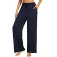 thumbnail image 1 of iniber Women's Comfy Pajama Pants Casual Lounge Pant Wide Leg Palazzo Stretch Drawstring Bottoms, 1 of 1