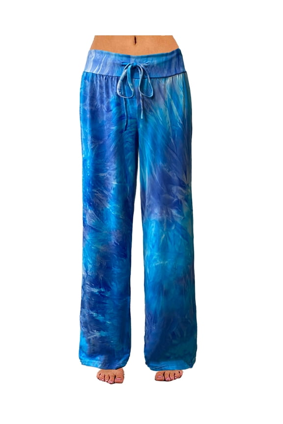 Women's Comfy Pajama Pants Casual Lounge Pant Wide Leg Palazzo Stretch Drawstring Bottoms