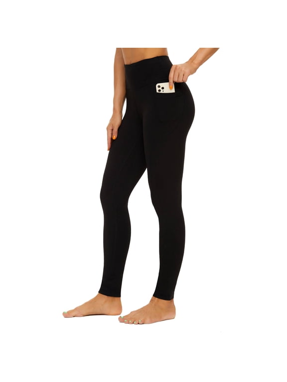 Womens High Waist Yoga Pants, Soft 4 Way Stretch Running Workout Leggings with Pockets.